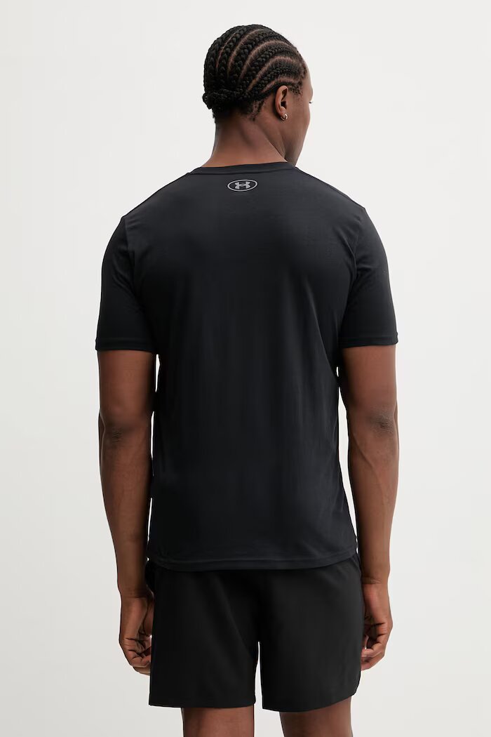 Under Armour тениска за трениране мъжка с памук SPORTSTYLE LEFT CHEST черна 1326799