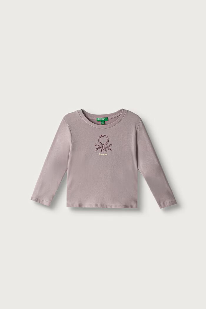 United Colors of Benetton блуза с дълги ръкави за деца от памук розова 3ATNG10NI