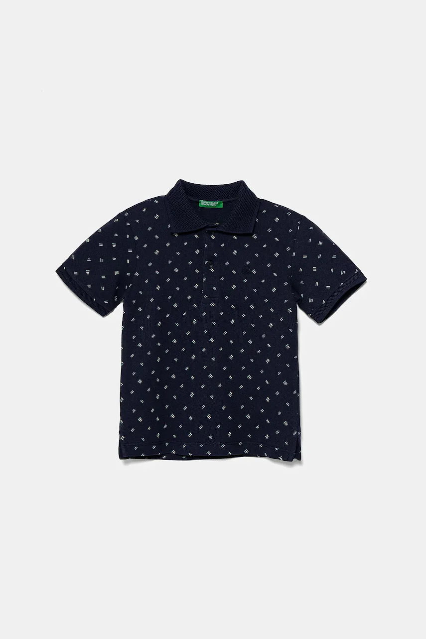 United Colors of Benetton Детска памучна тениска с яка