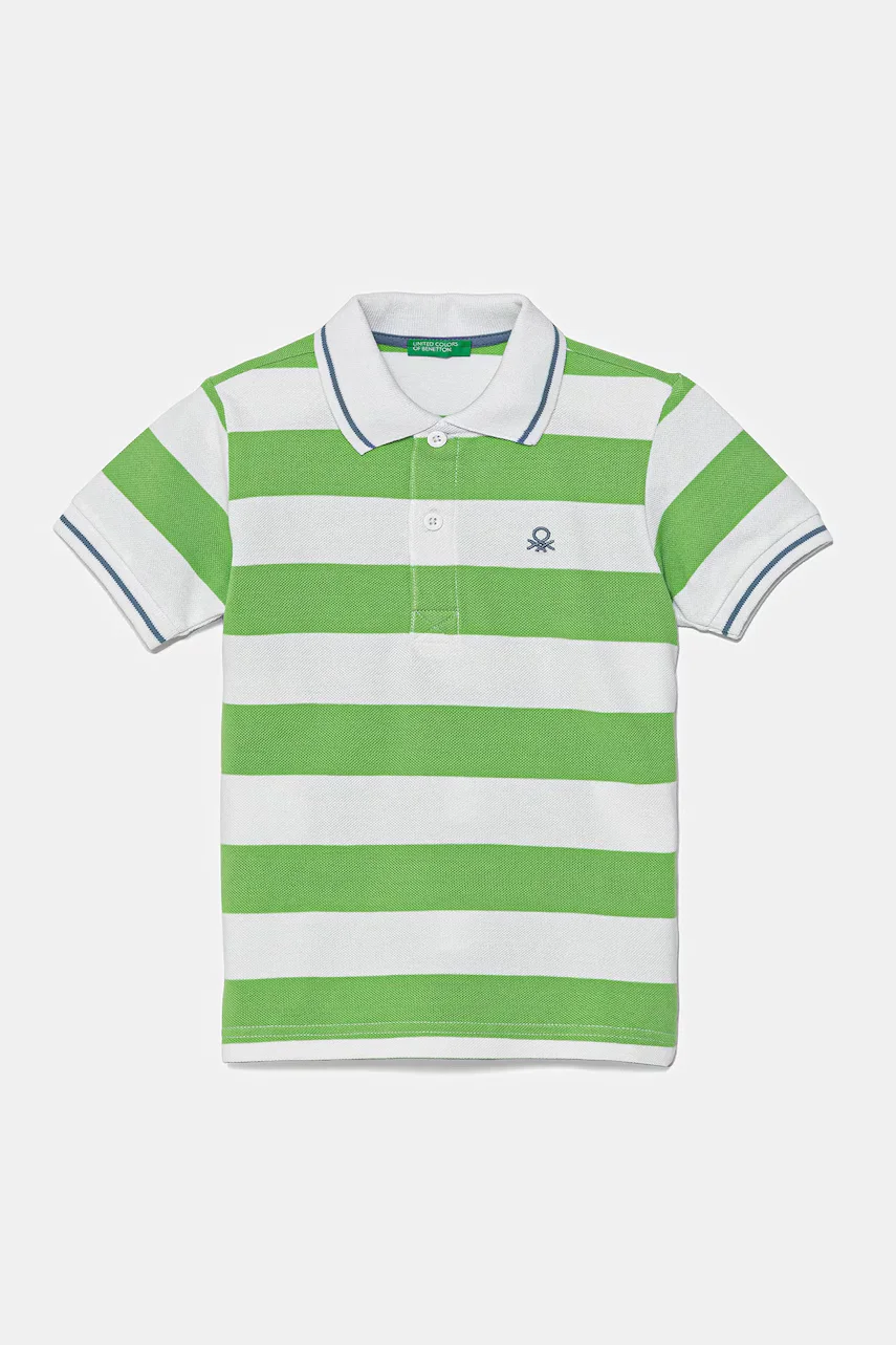United Colors of Benetton Детска памучна тениска с яка