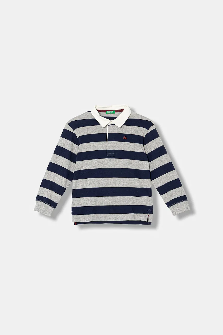 United Colors of Benetton Детска памучна тениска с яка