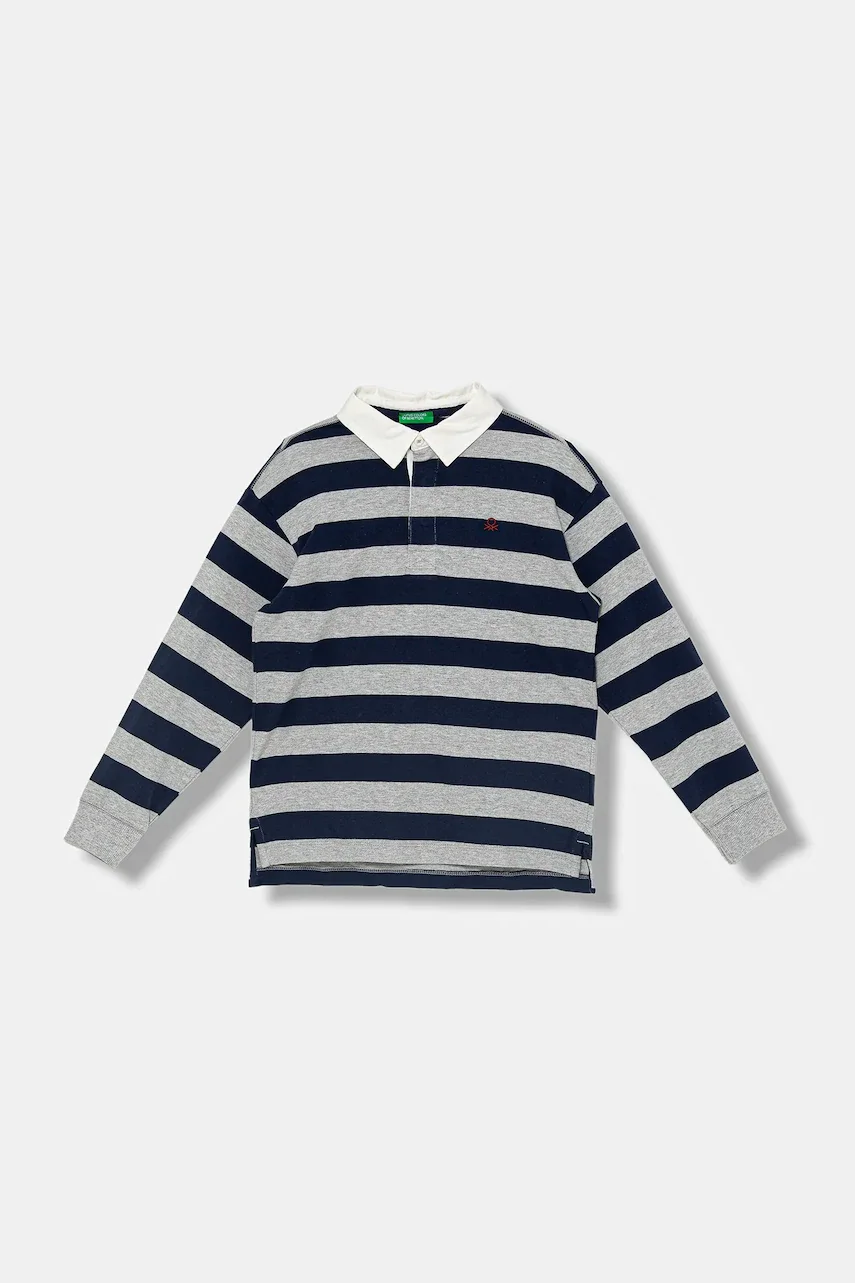 United Colors of Benetton Детска памучна тениска с яка