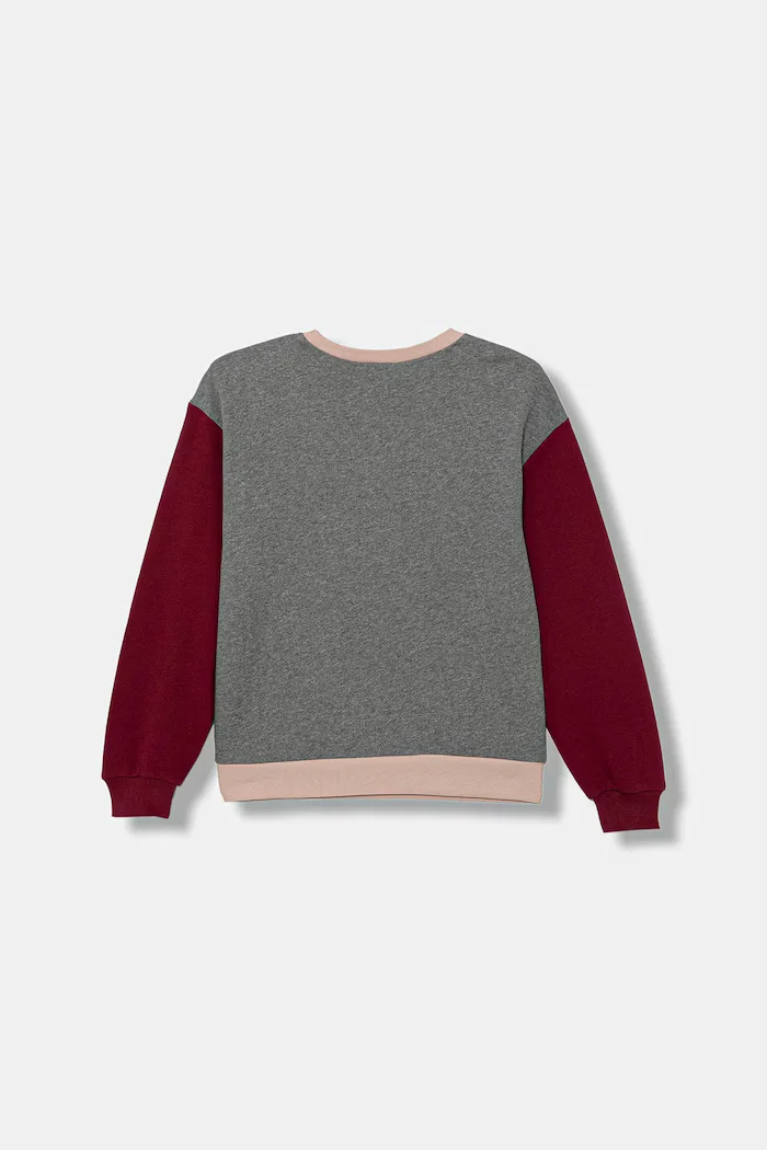 United Colors of Benetton Детски памучен суичър в розово с десен 3J68C10Q0