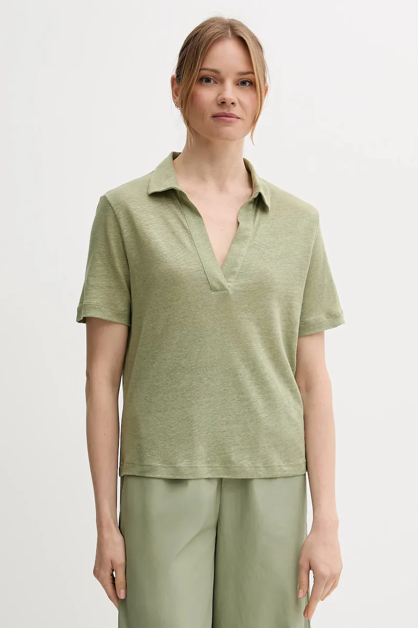 United Colors of Benetton Ленена тениска с яка