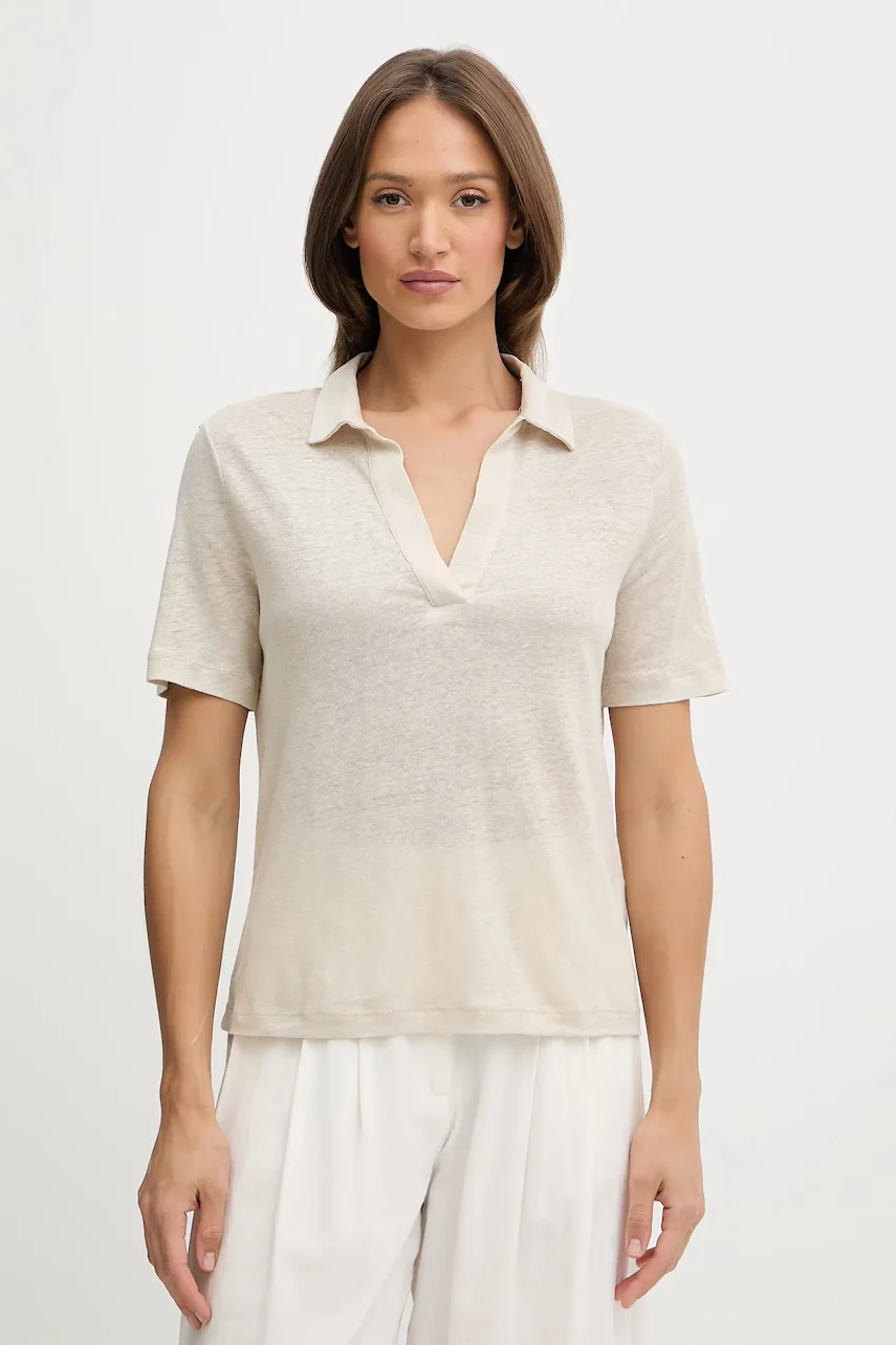 United Colors of Benetton Ленена тениска с яка