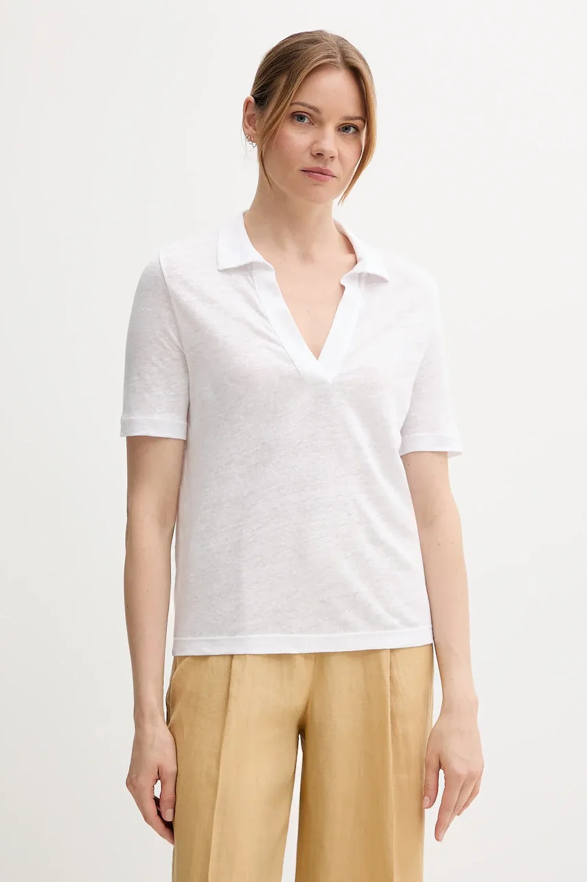 United Colors of Benetton Ленена тениска с яка