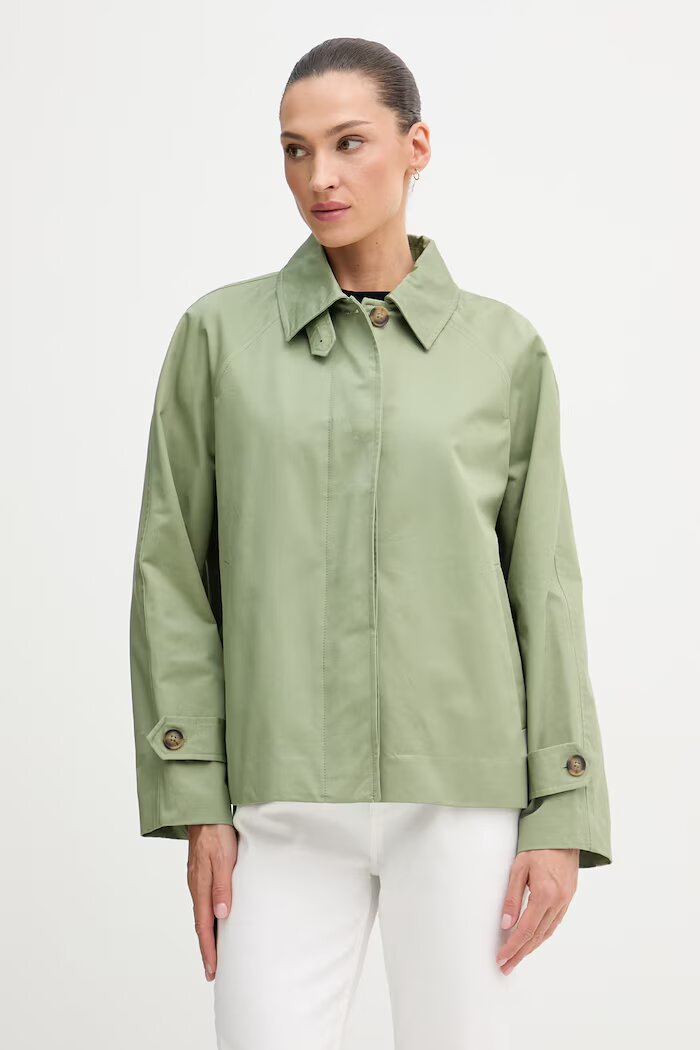 United Colors of Benetton палто дамско памучно зелено 2QJYDN09K