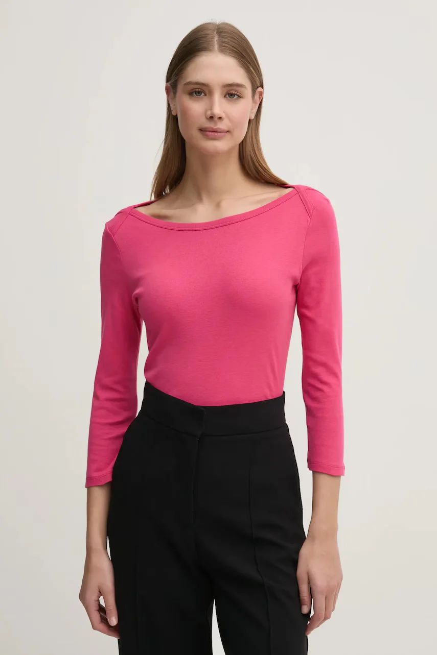United Colors of Benetton Памучна блуза с дълги ръкави