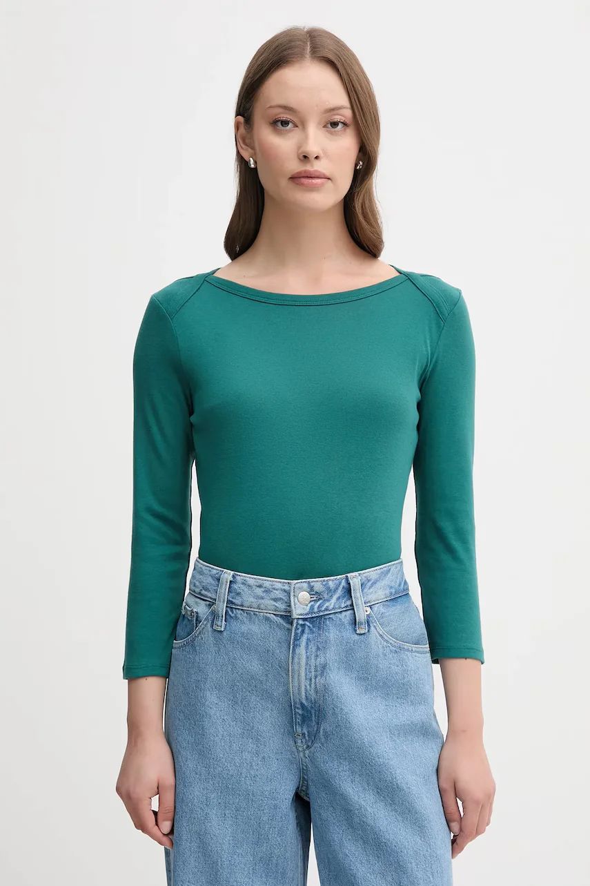 United Colors of Benetton Памучна блуза с дълги ръкави