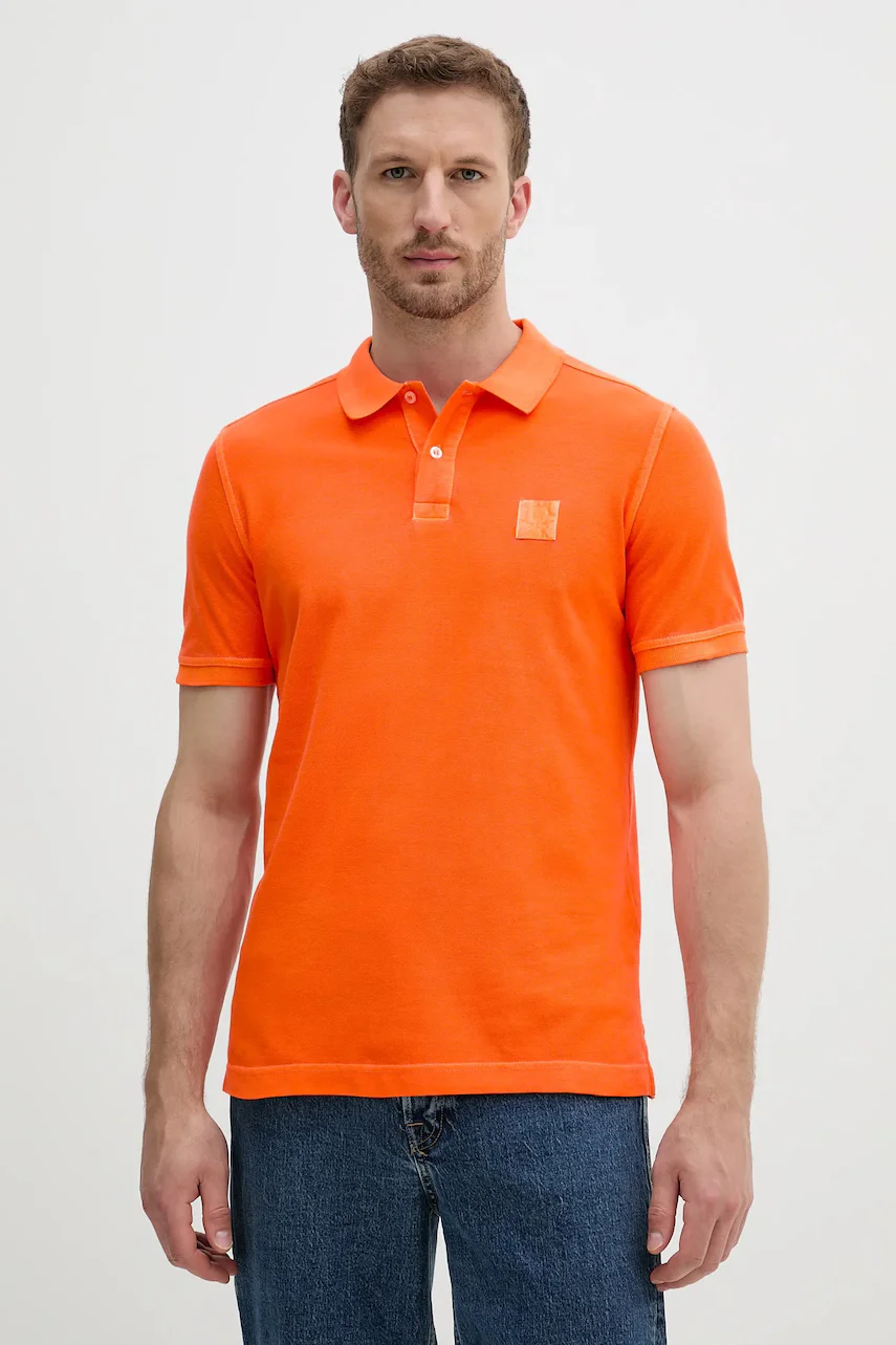 United Colors of Benetton Памучна тениска с яка