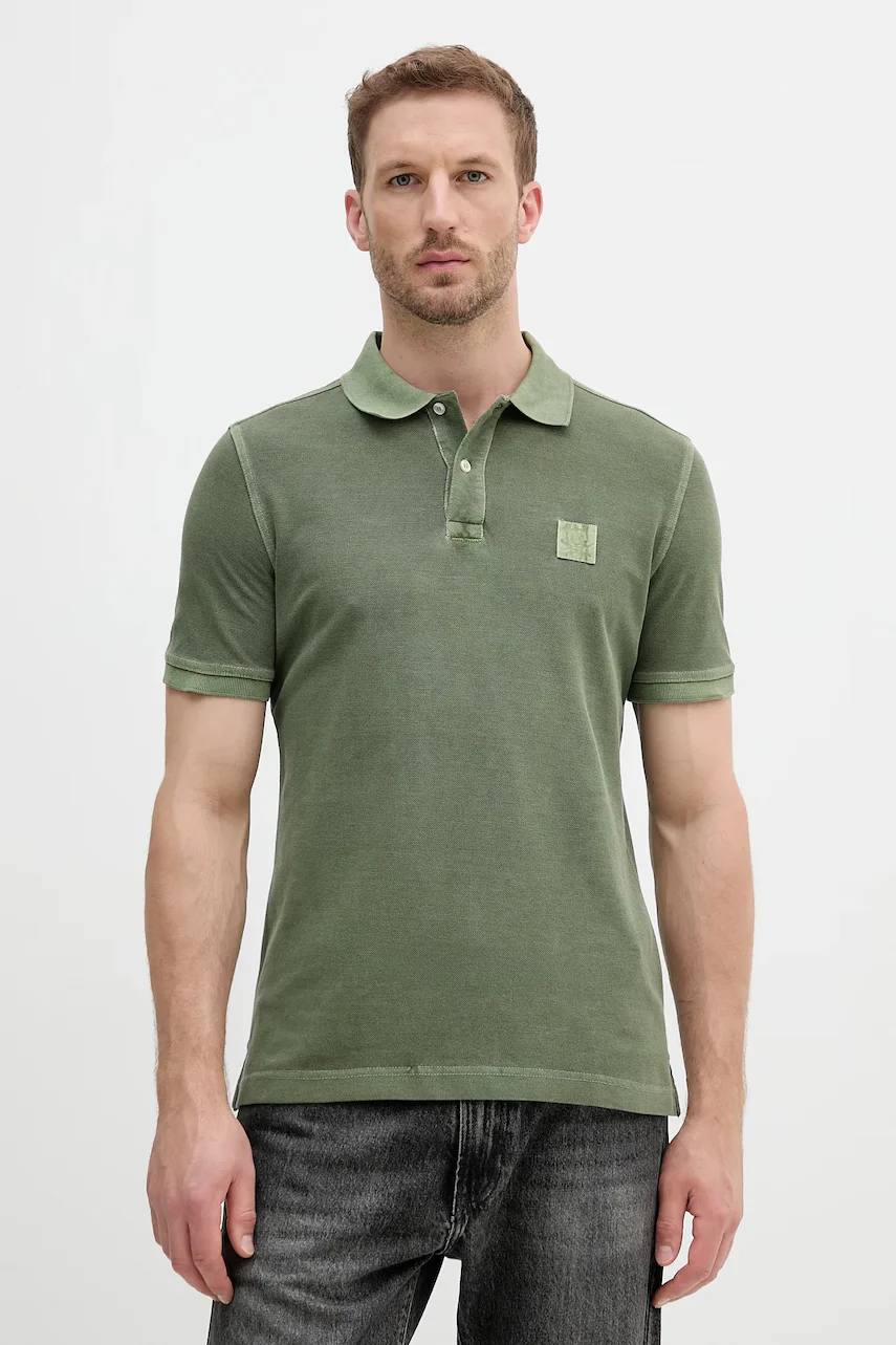 United Colors of Benetton Памучна тениска с яка
