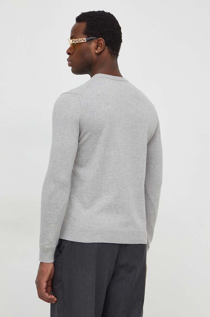 United Colors of Benetton Пуловер мъжки от памук сив 1098U1I76