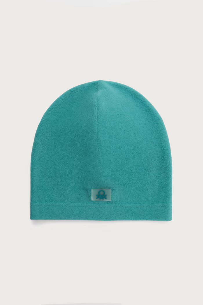 United Colors of Benetton шапка за деца от полар тюркоазена 6U87CA02U