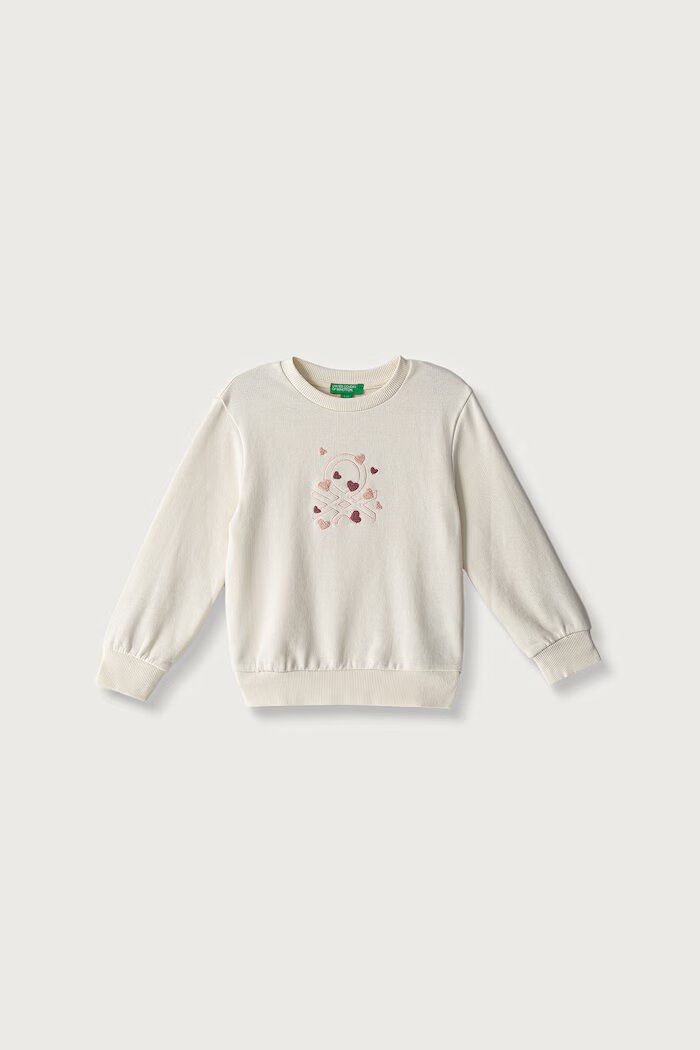 United Colors of Benetton суичър за деца от памук бежов 3J70G10NG