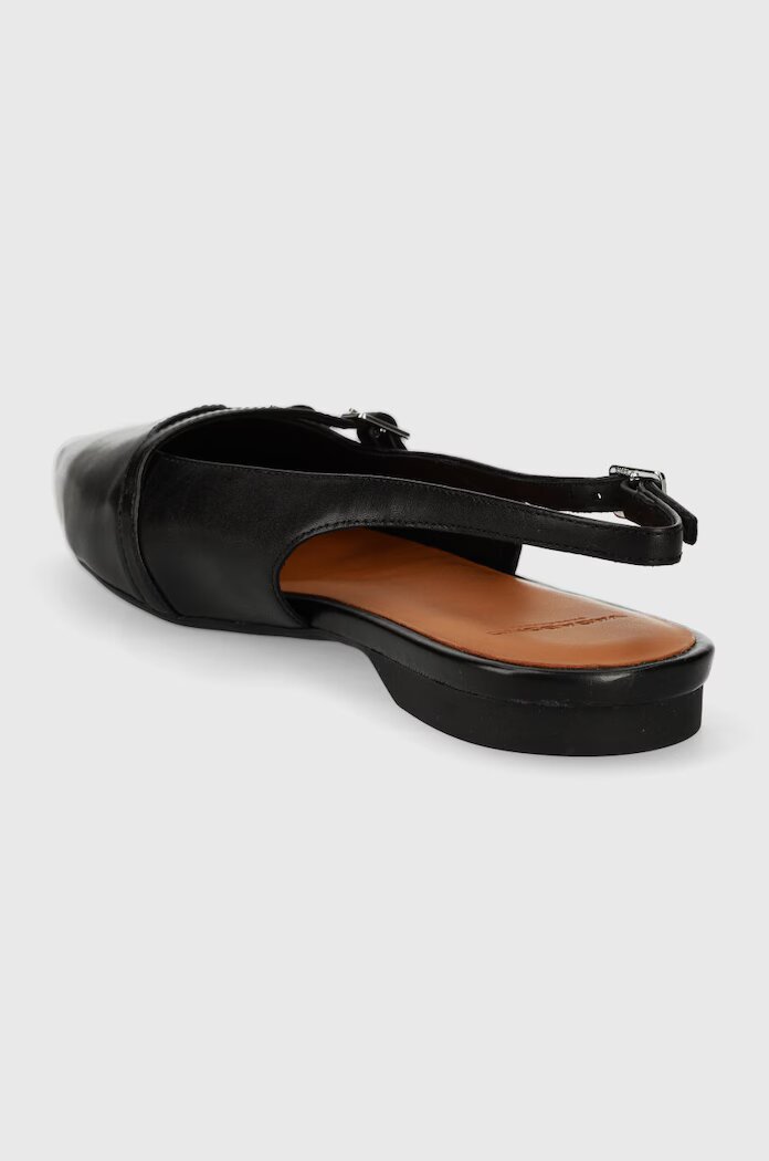 Vagabond Shoemakers Кожени балеринки HERMINE в черно с отворена пета 5533.101.20