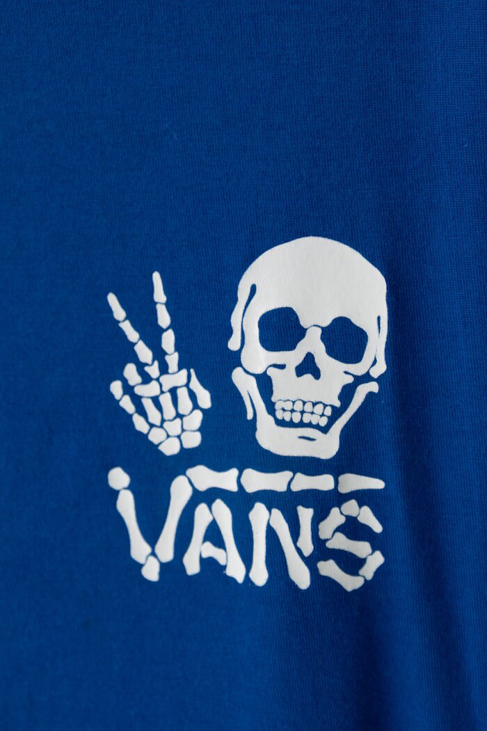 Vans блуза с дълги ръкави за деца от памук Arm Bones Twofer синя VN000WA8