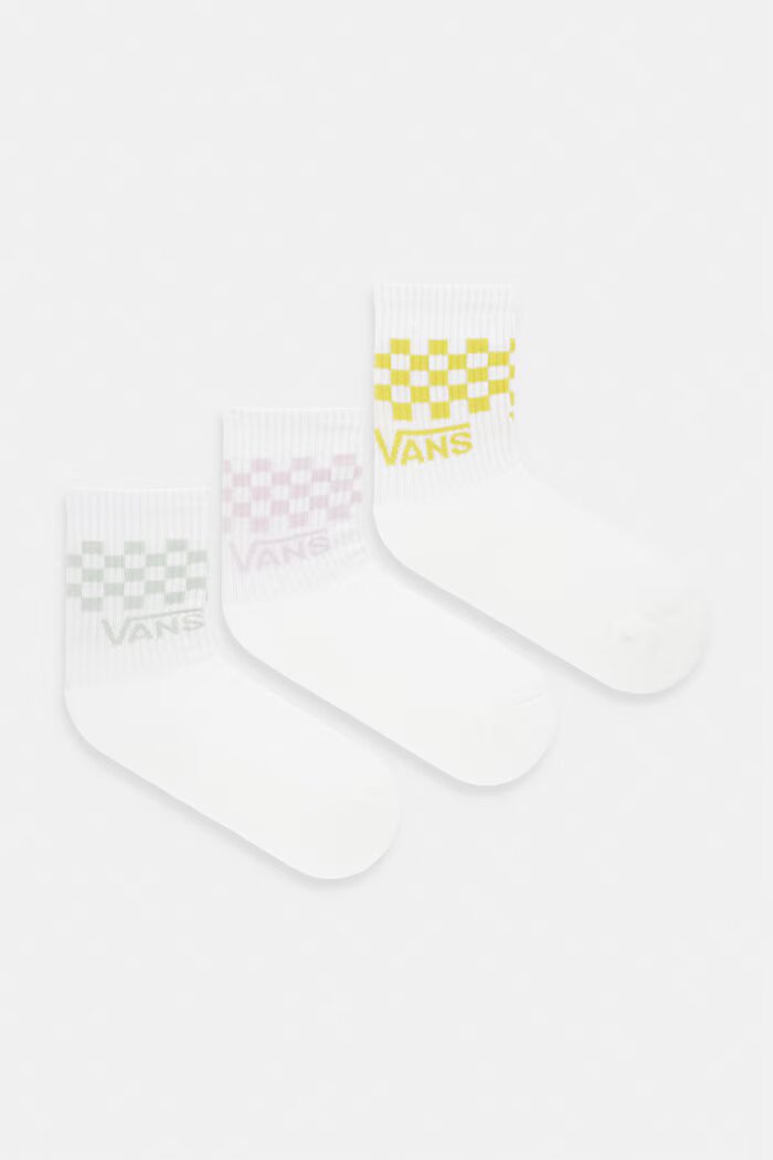 Vans чорапи за деца Classic Check Crew 3 броя бели VN000Q1QGRV1