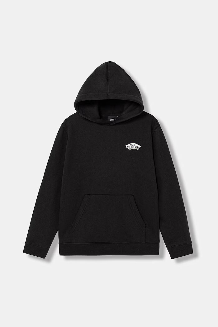 Vans суичър с качулка за деца Double St черен VN0010E7BLK1