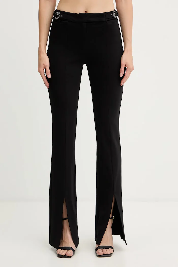 Versace Jeans Couture Панталон в черно с разкроени краища с висока талия 79HAA103 J0092