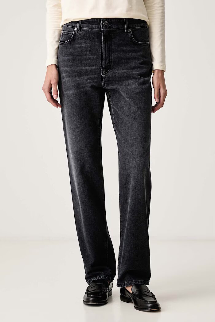 Weekend Max Mara дънки straight дамски WKDLINCE черни 2625186012600
