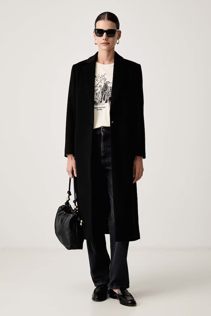 Weekend Max Mara дънки straight дамски WKDLINCE черни 2625186012600