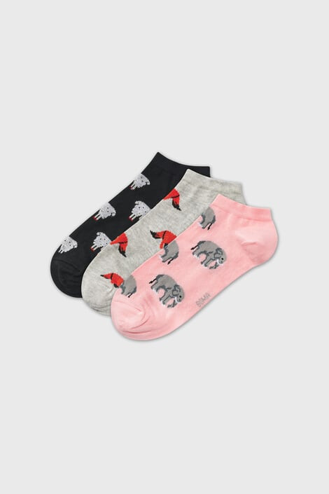 BOMA 3PACK памучни чорапи Piki Animal до глезена - Pepit.bg