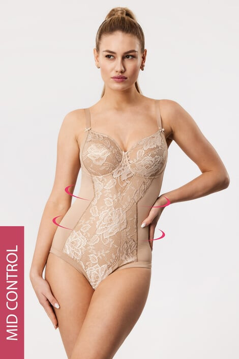 COTONELLA Стягащо боди Shaper с дантела - Pepit.bg