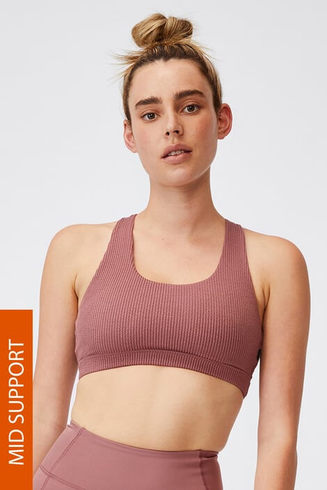 Cotton On Розов спортен сутиен Workout Crop - Pepit.bg