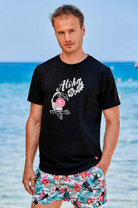 David 52 Черна тениска Hawaii - Pepit.bg