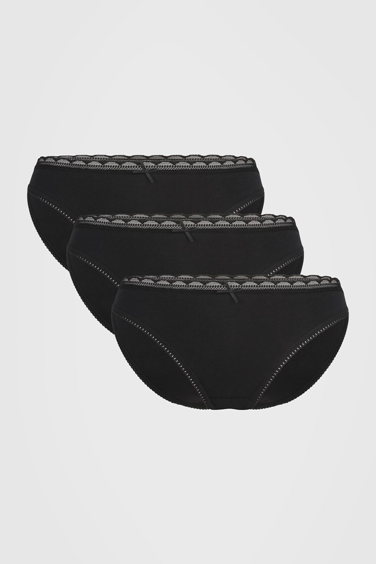 Dorina 3 PACK класически бикини Naomi black - Pepit.bg
