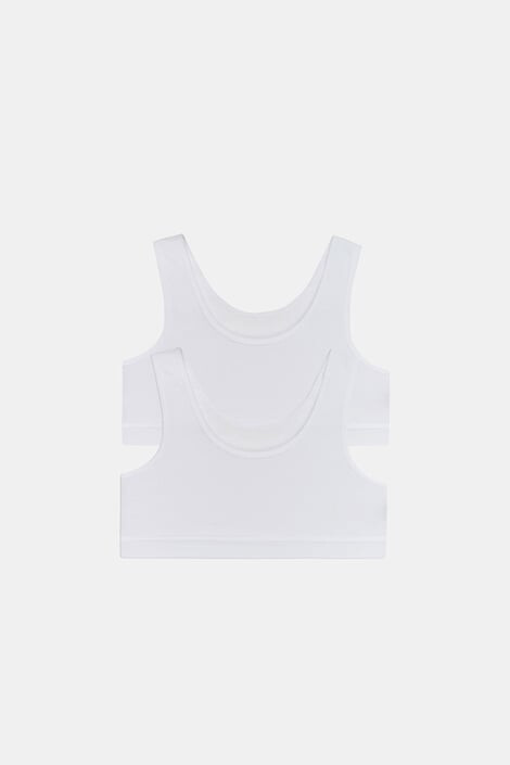 GARNA MAMA sp. z o.o. 2 PACK бели basic топове за момичета Crop - Pepit.bg