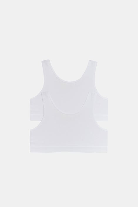GARNA MAMA sp. z o.o. 2 PACK бели basic топове за момичета Crop - Pepit.bg