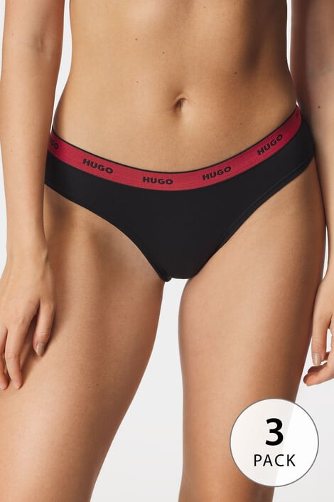 HUGO BOSS 3PACK класически бикини HUGO Stripe Black - Pepit.bg