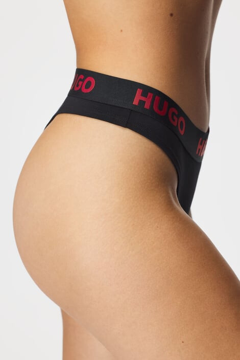 HUGO BOSS Прашки Tanga HUGO Sporty Logo Black - Pepit.bg