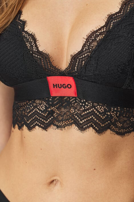 HUGO BOSS Сутиен HUGO Triangle Lace Black подплатен Bralette - Pepit.bg