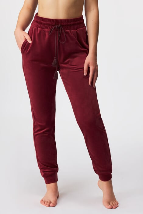 Hunkemöller Спортно долнище Velours Braid Red - Pepit.bg