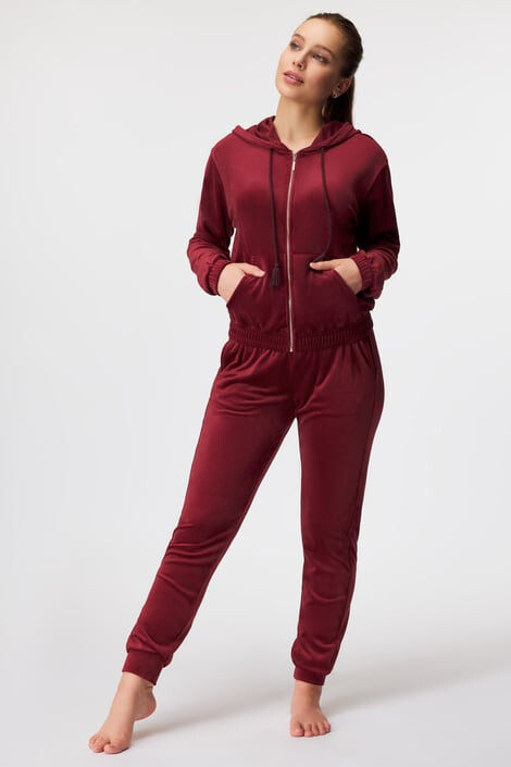 Hunkemöller Спортно долнище Velours Braid Red - Pepit.bg