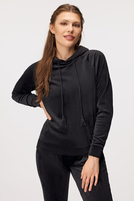 Hunkemöller Спортно горнище Velour Braid Black - Pepit.bg