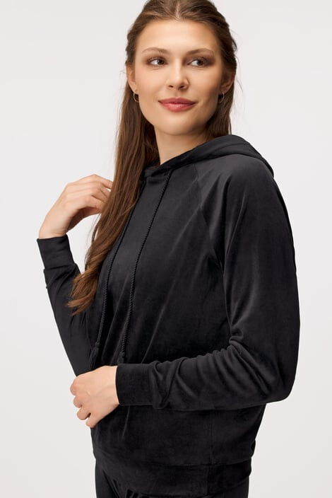 Hunkemöller Спортно горнище Velour Braid Black - Pepit.bg