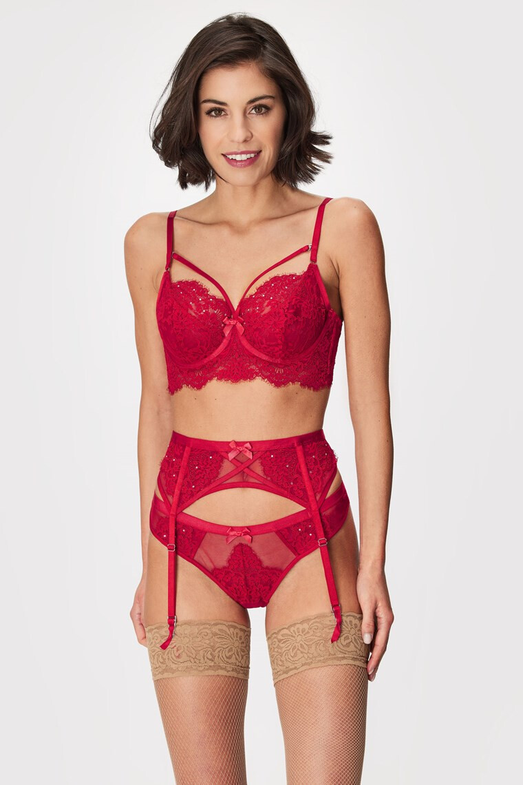 Hunkemöller Жартиерен колан Pauline Red - Pepit.bg