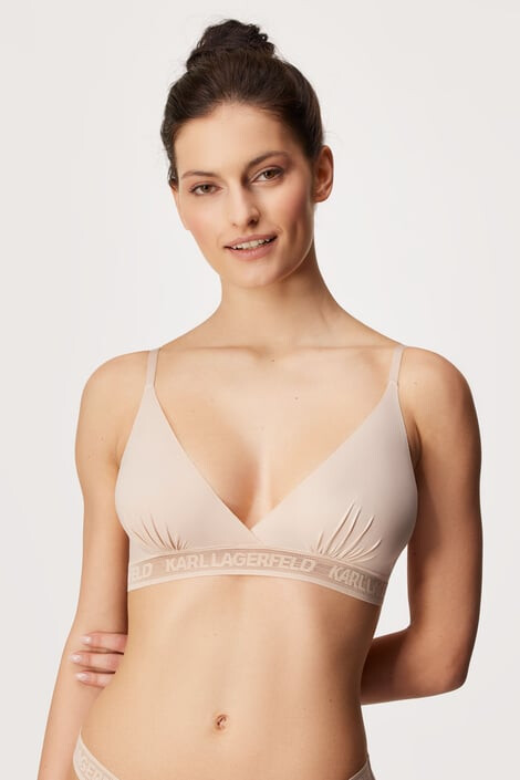 Karl Lagerfeld Бежов сутиен Bralette - Pepit.bg