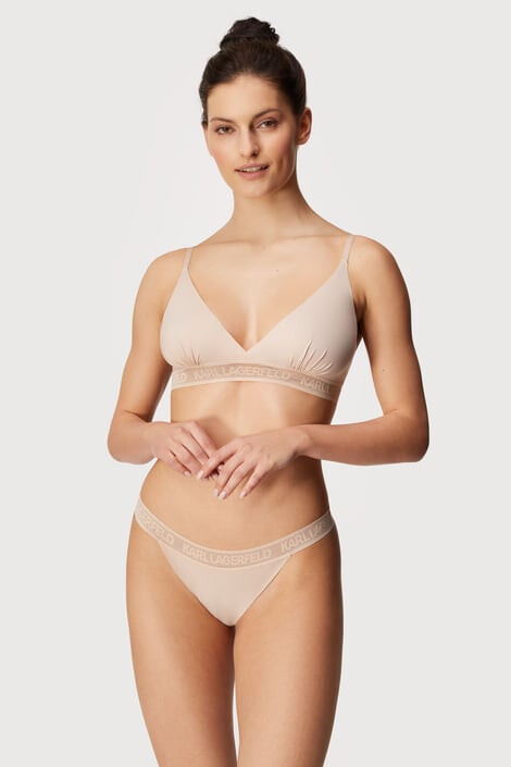 Karl Lagerfeld Бежов сутиен Bralette - Pepit.bg