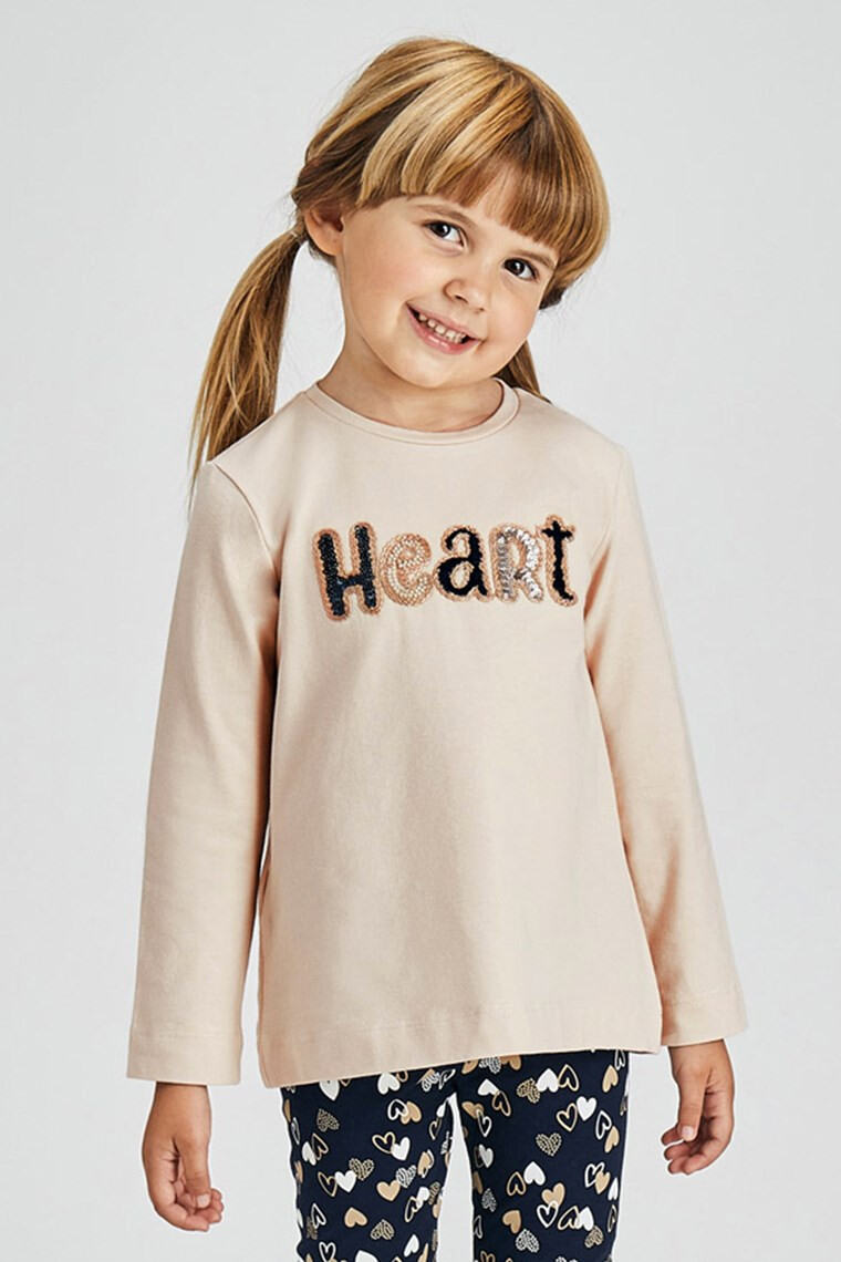 Mayoral Moda Infantil S:A.U. Комплект за момичета от клин и блуза Mayoral Heart - Pepit.bg