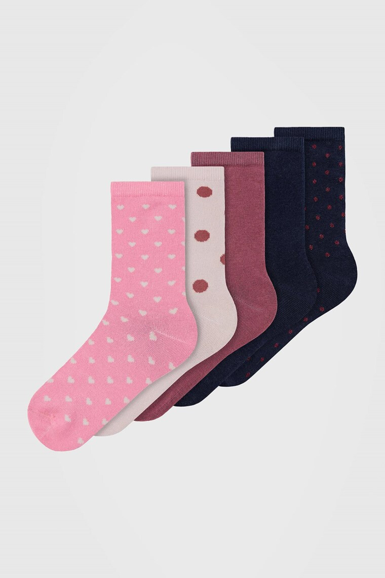 name it 5 PACK чорапи за момичета Dots - Pepit.bg