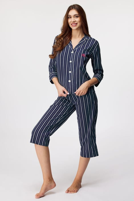 Ralph Lauren Дамска пижама Navy Stripe - Pepit.bg