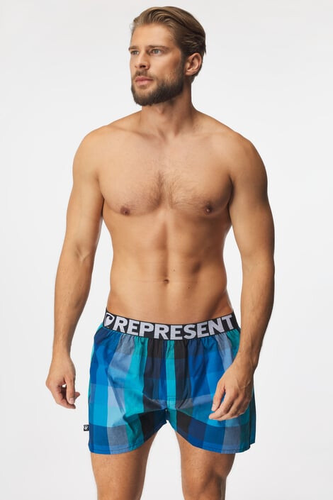 Represent Сини карирани шорти Classic Mike - Pepit.bg