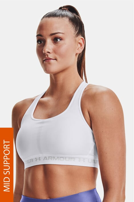 Under Armour Бял спортен сутиен Crossback Mid - Pepit.bg