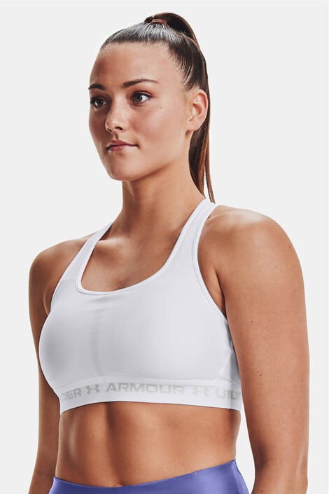 Under Armour Бял спортен сутиен Crossback Mid - Pepit.bg