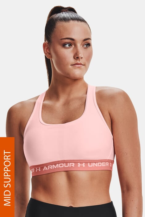 Under Armour Розов спортен сутиен Crossback Mid - Pepit.bg