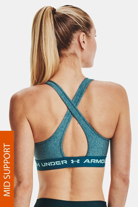 Under Armour Тюркоазен спортен сутиен Crossback Heather - Pepit.bg